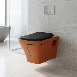 Inodoro de Cerámica Moderno de Lujo de Una Pieza, Rojo y Negro, para Proyectos Internacionales - Product Image 2