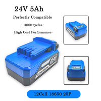 Baterai Pengganti Lithium-Ion 24V 5Ah 18650 untuk Obeng Impuls Tanpa Kabel dan Gergaji Sirkular