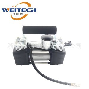 Compresor de aire de doble cilindro Weitech Metal de 12V, inflador rápido de neumáticos para coche y motocicleta - Product Image 4