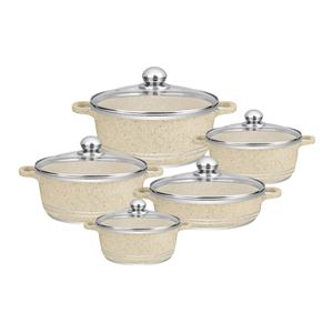 Juego de <span class=keywords><strong>Ollas</strong></span> de Cocina de 10 Piezas de Aluminio Fundido con Revestimiento de Piedra <span class=keywords><strong>Granito</strong></span> para Cocinar - Product Image 1