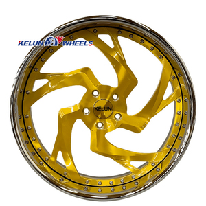 Jantes concaves 26 pouces, roues forgées 5 trous, jantes de voiture, finition dorée brossée, roues forgées Rucci - Product Image 5