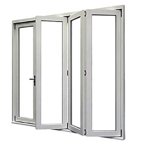 Puertas correderas de aluminio bi aluminio para persianas plegables ducha de vidrio sin marco blanco tres paneles puerta antiplegable de Metal - Product Image 2