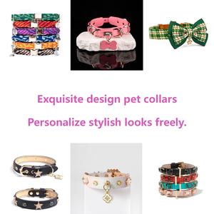 Collar para mascotas personalizado <span class=keywords><strong>PINK</strong></span>, diseño de fabricante, logotipo, Collar para la cabeza con logotipo y decoración de plumas, patrón de impresión, correa para perros y gatos - Product Image 6