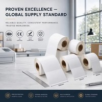 Étiquettes personnalisées 4x2 4x3 4x4 4x6 vierges brillantes ou mates, rouleaux d'étiquettes continues pour imprimante jet d'encre, étiquettes adhésives PP pour imprimante jet d'encre, étiquettes BOPP pour imprimante jet d'encre