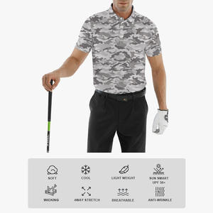 Camiseta Polo de Golf con Logotipo Personalizado, Moderna, Duradera, Transpirable, con Estampado Digital de Camuflaje para Hombre - Product Image 5