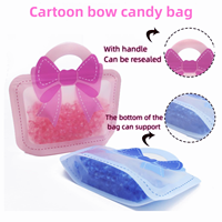 Sac de collation de bonbons d'emballage d'arc de dessin animé avec le sac scellé tenu dans la main et zippered pour empêcher l'odeur, sac de cadeau