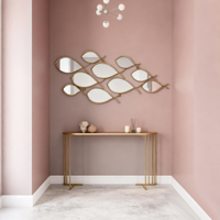Miroir mural en forme de poisson au design moderne et créatif personnalisé, adapté à la décoration des miroirs à l'entrée du salon