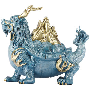 Ornement tortue dragon en cuivre, décoration Feng Shui, salon, entrée, hall, cadeau de cérémonie d'ouverture - Product Image 4