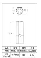 Tube à lèvres hexagonal personnalisé en ABS de luxe pour le maquillage, acceptation OEM