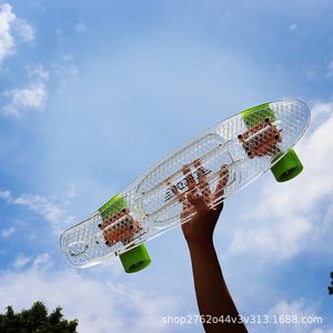 Patineta Cruiser Transparente Rosa de 22 Pulgadas, Portátil para Adolescentes, Estilo Moderno con Herramientas Incluidas - Product Image 3