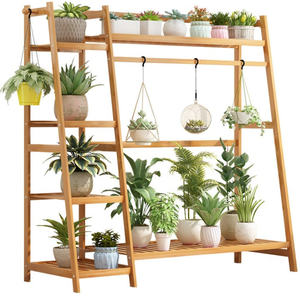 कस्टम रचनात्मक उद्यान रैक सरल बेडरूम कमरे में रहने वाले ठोस लकड़ी संयंत्र रैक - Product Image 1