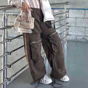 2024 femmes <span class=keywords><strong>Cargo</strong></span> <span class=keywords><strong>pantalon</strong></span> nouvelle tendance ample taille serrée fermeture éclair poche décontracté rue fête Style - Product Image 2