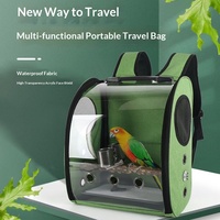 Sac à dos de transport pour oiseaux de compagnie, perchoir, sac de voyage, fermeture éclair respirante, écologique, cage à oiseaux classique de luxe transparente
