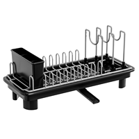 Égouttoir à vaisselle pliable en métal de type vertical, grande capacité, à un seul niveau, avec support pour casseroles