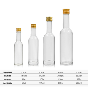 Botella alta de vidrio líquido 50 ml 100ml 150 ml 250ml Uso de vino de aceite con tapón de rosca de aluminio y metal - Product Image 3