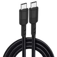 Kabel Pengisian Cepat 3A PD USB-C ke Type-C dengan Pelindung Anyaman Nilon, Konduktor Tembaga Murni, Cetakan Khusus untuk Ponsel