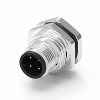 Connecteur électrique mâle universel étanche IP67 Nian-Yeong WP-04M2-101-11 M12 à codage D, 4 broches, verrouillage frontal, type à souder, 250V 4A