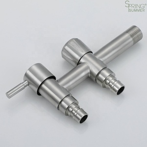 Design moderne 1/2 <span class=keywords><strong>Robinet</strong></span> d'eau de jardin à <span class=keywords><strong>double</strong></span> poignée en acier inoxydable Robinets d'extérieur pour printemps été pour machine à laver et bassin - Product Image 5