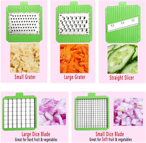 Picador de Verduras Ecológico de 5 Cuchillas con Recipiente, Libre de BPA, Cortador Manual Multifuncional para Preparación de Ensaladas - Product Image 6