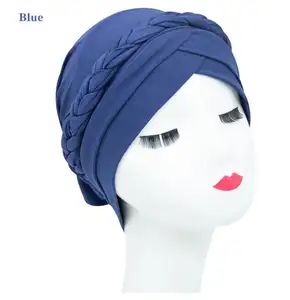 Grosir Topi Turban Kepala Kepang Wanita Topi Jilbab Turban Penutup Kepala Muslim Topi Turban Kepala Femme untuk Wanita