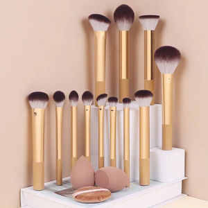 Ensemble de pinceaux de maquillage professionnel YRX, grand format, pour fards à paupières et blush, 12 pièces, avec virole en aluminium et poils synthétiques - Product Image 6