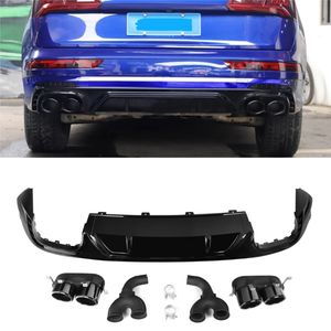 Difusor de Parachoques Trasero ABS Negro Brillante Estilo <span class=keywords><strong>Q5</strong></span>, Difusor de Parachoques Trasero con Salida de Escape para <span class=keywords><strong>Audi</strong></span> <span class=keywords><strong>Q5</strong></span> S <span class=keywords><strong>Line</strong></span> 2018-2020 - Product Image 1