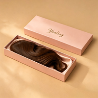 Boîte d'emballage en carton de luxe pour extensions de cheveux, avec logo personnalisé, couvercle et base, boîte cadeau