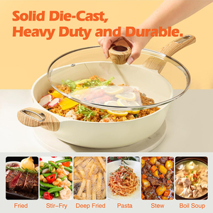 High Quality Ceramic Nonstick Die <b>Cast</b> Aluminium Bakelite Handle Oven Safe Eco-Friendly 4-5L Capacity Gas & Induction Frying <b>Pan</b> - Product Image 6