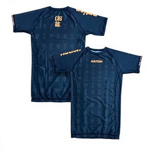 Rashguard MMA à manches courtes personnalisé, T-shirt de compression BJJ à manches courtes, Vêtements de grappling Jiu Jitsu No-Gi - Product Image 1