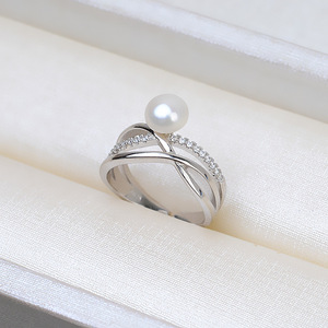 Bague d'activité ajustable en argent S925 pour femme, taille 4-6, avec incrustation de perles DIY, forme de chiffre 244, accessoires de bijoux - Product Image 4