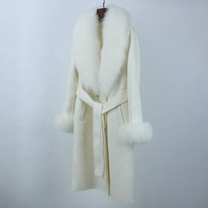 Abrigo largo informal de lana y cachemira de alta calidad para mujer en invierno Variedad de colores - Product Image 5