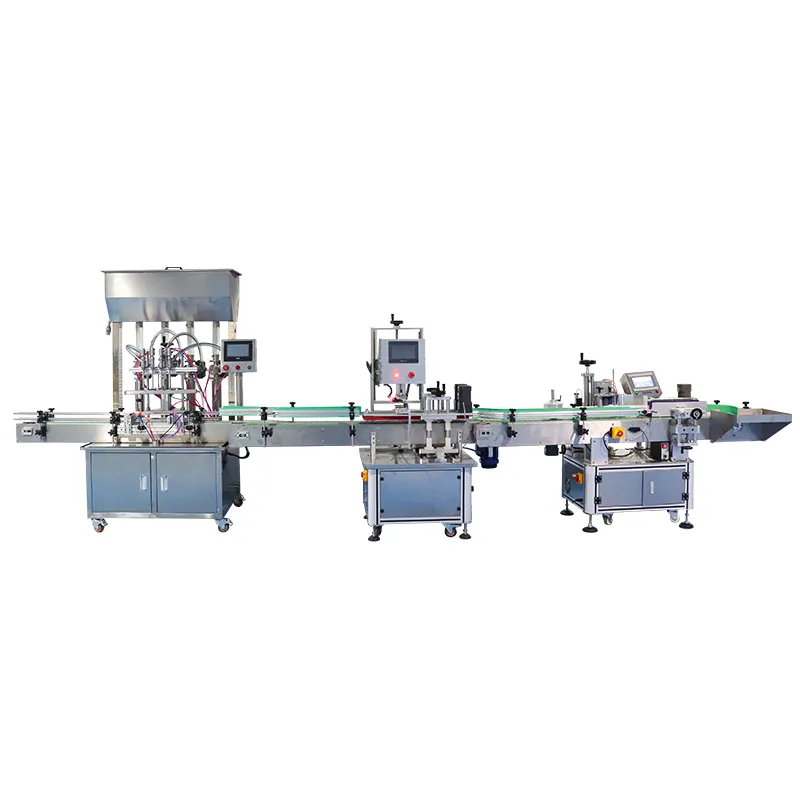 Automatic Drink Juice Beverage Liquid Perfume Bottle Filling Capping and Labeling Machine Production Line