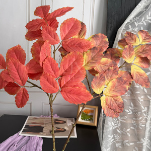 Jinxi <b>Artificial</b> Variegated Leaves Single Branch Silk <b>Flower</b> Indoor Outdoor Decor Wedding <b>Arrangements</b> - Product Image 3