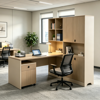 Bureau de direction moderne en métal écologique avec cadre en fer, hauteur réglable, rangement multifonction, panneau en bois de style commercial, garantie 5 ans