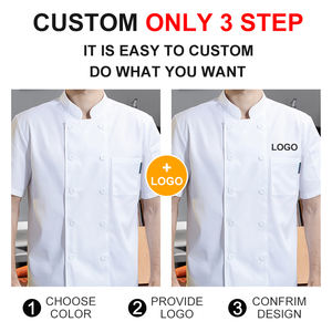 Chaqueta de chef Restaurante asiático Uniforme Camisas Abrigos de chef Todo negro Malla de manga corta personalizada - Product Image 6