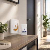 Timbre Inalámbrico de Alta Calidad con 32 Melodías, Función de Luz y Música, Timbre para Puerta de Casa, Apartamento, Exterior, Enchufe para Reino Unido, Estados Unidos y la Unión Europea, Funciona con Batería