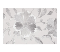 Set de table en PVC avec feuille d'or florale, base solide, texture 3D, imperméable, anti-huile, antidérapant, isolation thermique pour hôtel et restaurant
