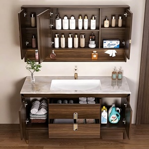 <span class=keywords><strong>Mobile</strong></span> <span class=keywords><strong>Bagno</strong></span> in Legno <span class=keywords><strong>Wenge</strong></span> Laccato e Gomma di Caucciù, Stile Cinese Moderno, con Lavabo Integrato in Ceramica, <span class=keywords><strong>Mobile</strong></span> Lavabo da Terra - Product Image 4