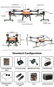 Drone pertanian presisi, perlindungan tanaman profesional, drone Crop pertanian untuk penyemprotan Uav