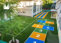 AGG Beste Qualität 100% Recycelbarer Kunststoff-Fußball-Kunstrasen 60mm Sportrasen 12000dtex Hohe Dichte Hinterhof Garten