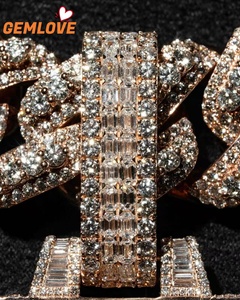 GEMLOVE - Juego de Joyería para Hombre con Colgante de Letra NFL con Diamantes, Cadena Cubana de Oro de 18K, Estilo Hip Hop, para Fiestas y Aniversarios - Product Image 2