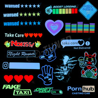 Jdm, gran oferta, personalizado, luz Led, pegatinas para parabrisas de ventana de coche, Panel Led brillante de luz, estilo de carreras, piezas universales para coche