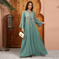 Abaya de haute qualité AB497, robe musulmane pour femmes, jalabiya brodée de paillettes pour femmes, vêtements islamiques, robe abaya, robe arabe de Dubaï