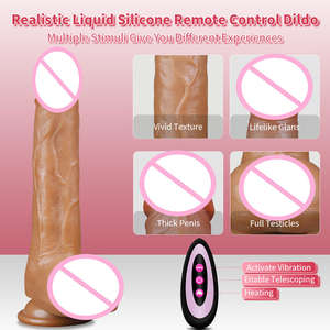 Европейский бестселлер, новый электрический большой дилдо, Вибрационный нагревающий Телескопический женский пенис, Женский Секс большой дилдо, оптовая продажа - Product Image 3