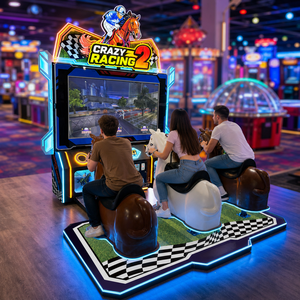Simulatore di Corse di Cavalli per 3 Giocatori Lotto, Bestseller |   Gioco Arcade Crazy Racing 2 da 75 Pollici con Inserimento Monete e Presa Universale - Product Image 4
