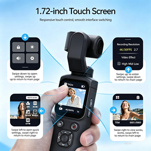 Handheld Gimbal Camera 4K3840X2160p30FPS AI Face Tracking Pocket Action Camera Video <b>Shooting</b> Mode - Product Image 2
