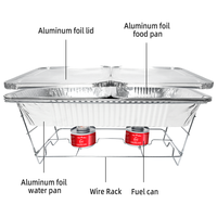 Ensemble de plats chauds jetables en métal écologique pour mariage, buffet, fabrication directe d'usine, support de chauffe-plats jetable moderne en fil métallique pour fête