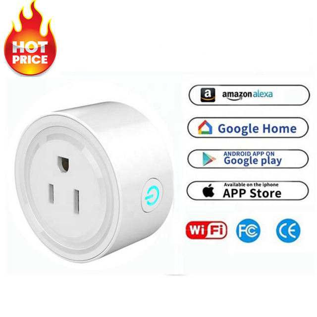 Tuya US Standard Mini Smart Socket 16A 100-240V AC Wifi Plug Wifi Remote Control Tuya Home Power Mini Electrical Smart Plug