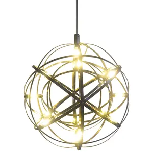 2020 new modern Stainless steel chandelier spark ball New Design Modern Fashion Star Ceiling Light Fiber Optic Pendant Light