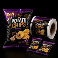 Film étirable laminé en rouleau pour emballage alimentaire imprimé en plastique, sachet BOPP, feuille d'aluminium, CPP, sachet scellé pour snacks soufflés et bonbons
